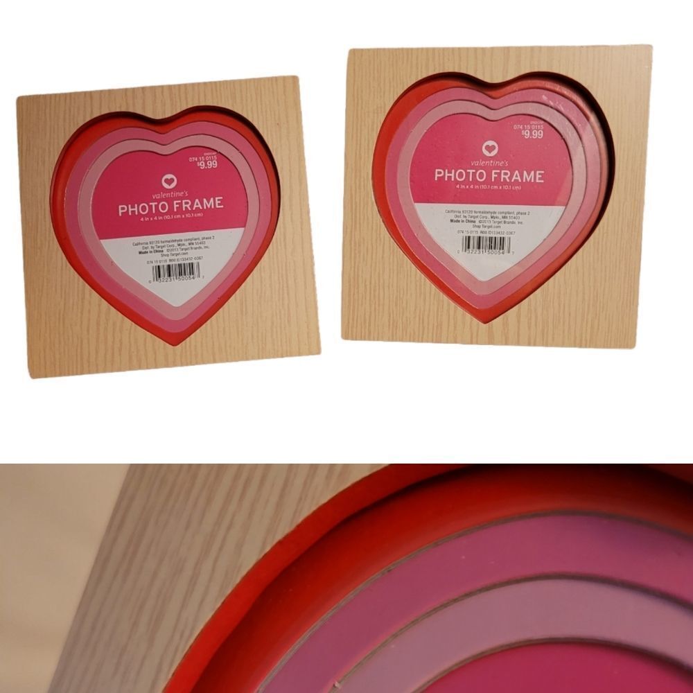 2 NEW 3D layered heart tan red pink TARGET SWEETHEART LOVE PICTURES photo frames